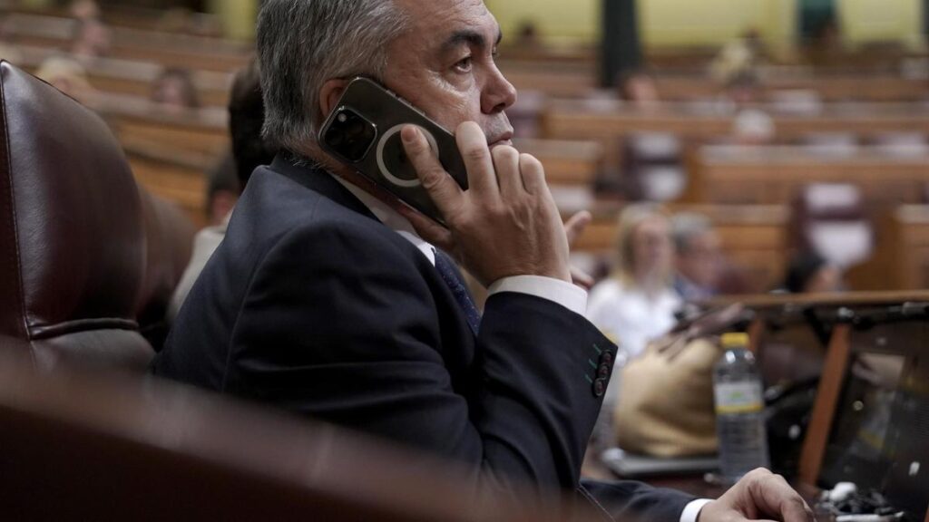 Santos Cerdán, durante el pleno en el Congreso de los Diputados.