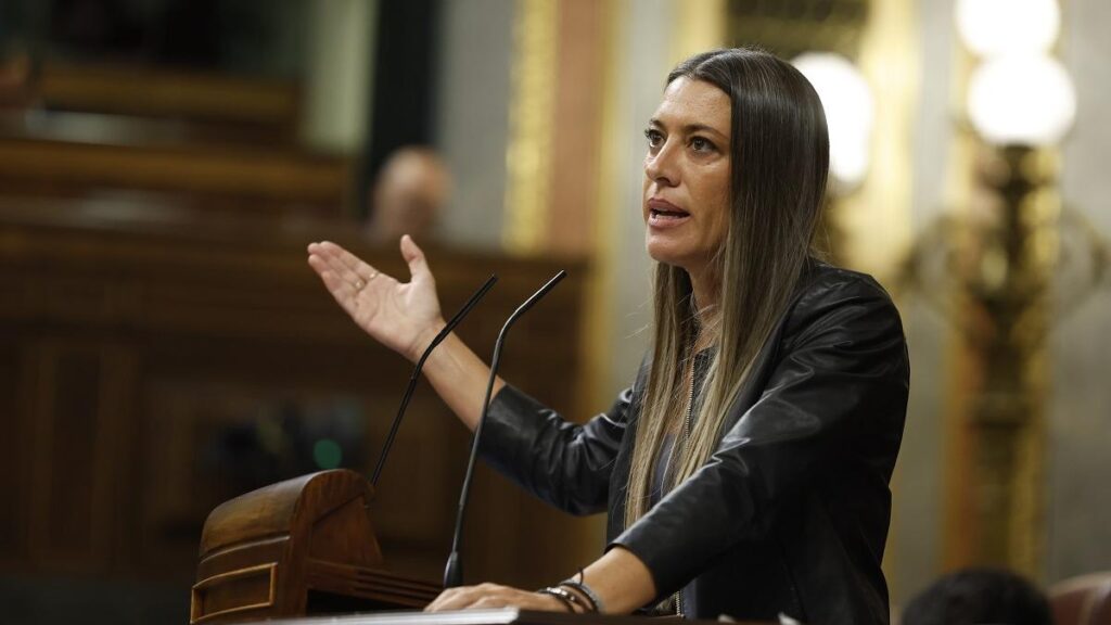 La líder de Junts en el Congreso, Míriam Nogueras, en la sesión parlamentaria de este miércoles.