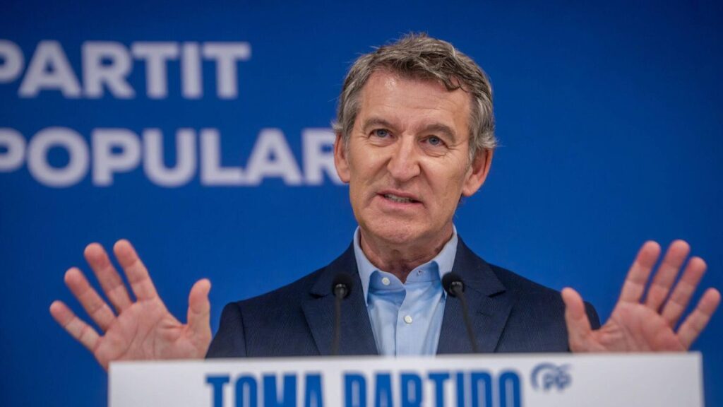 Alberto Núñez Feijóo, el pasado 11 de julio, en Barcelona tras una reunión con altos cargos del PP.