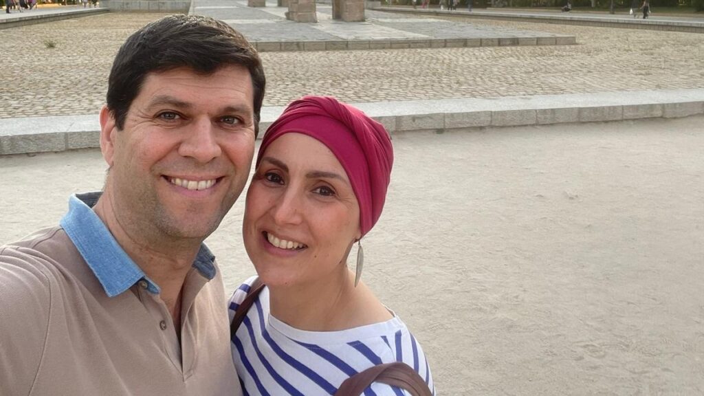 Jorge Pascual, promotor del reto, junto a su mujer, Raquel Fernández