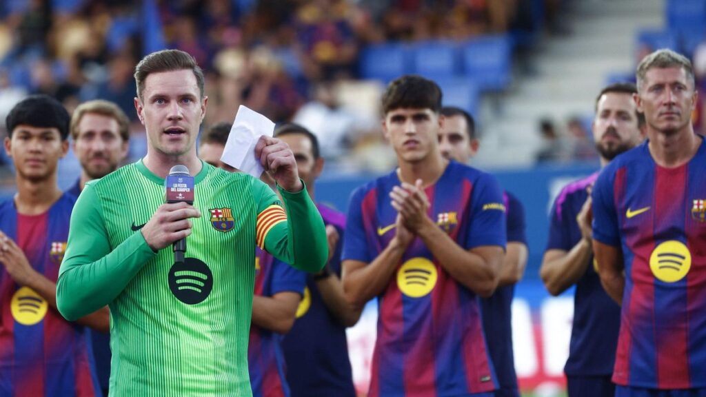 Discurso del capitán del FC Barcelona, Ter Stegen, durante el Gamper