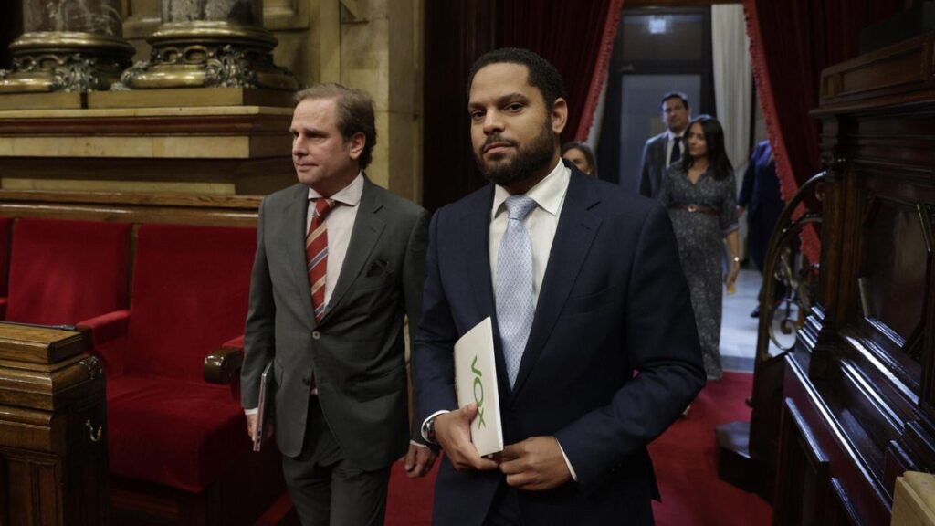 Ignacio Garriga, presidente de Vox en el Parlament y Joan Garriga, portavoz de la formación.