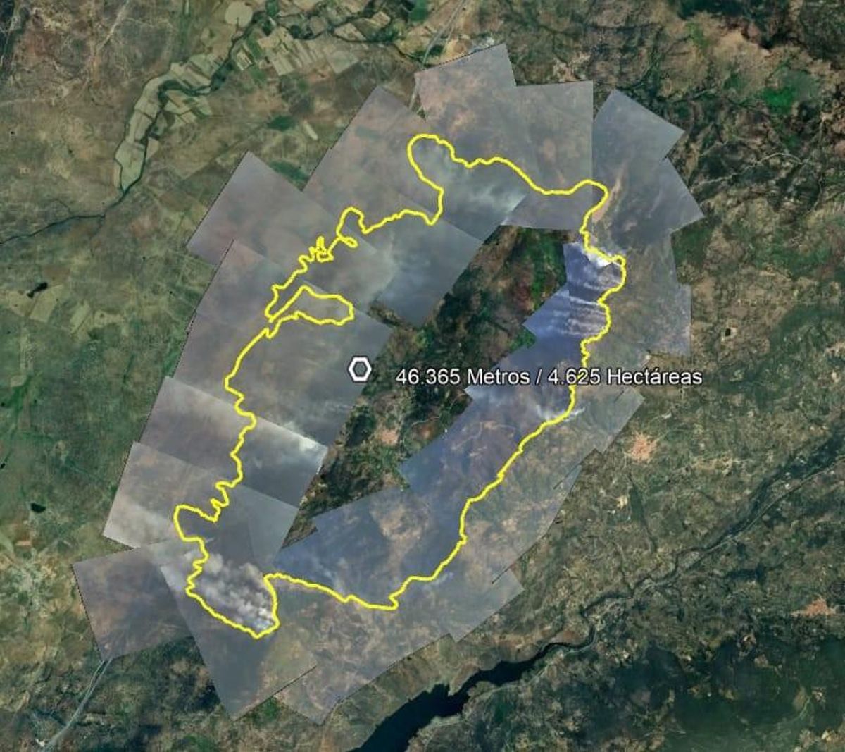Jarilla Fire Perimeter, qui atteint déjà 46 kilomètres.