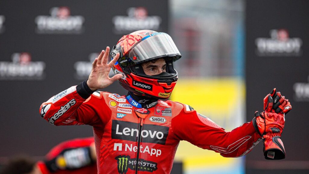 Marc Márquez celebró, en Hungría, su victoria nº 10 en domingo.