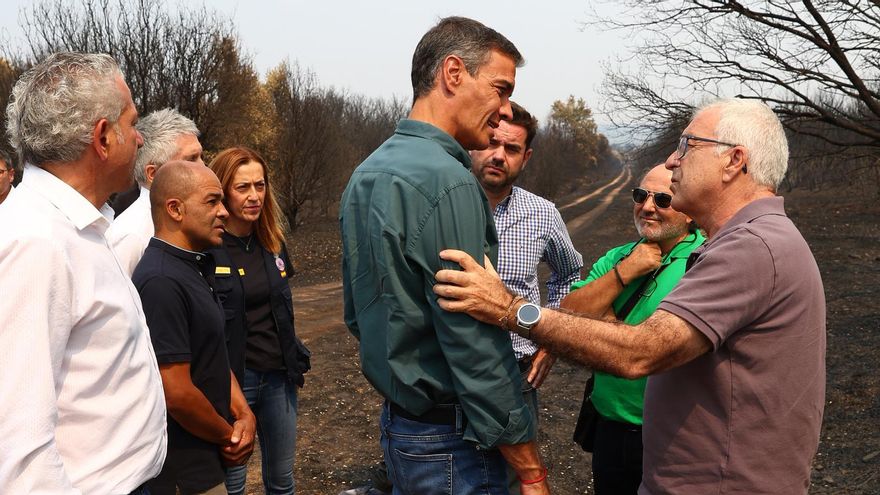 Visita de Pedro Sánchez a Molezuelas de la Carballeda, en Zamora