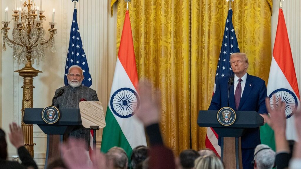El primer ministro indio, Narendra Modi, y el presidente de EEUU, Donald Trump, el pasado 13 de febrero.