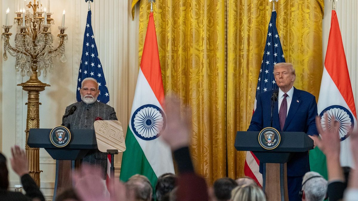 El primer ministro indio, Narendra Modi, y el presidente de EEUU, Donald Trump, el pasado 13 de febrero.