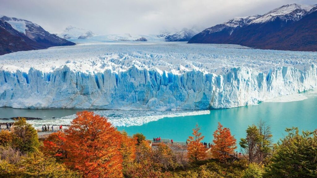 Imagen del frente del glaciar Perito Moreno, en Argentina