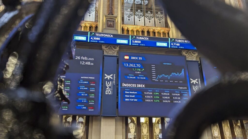 Un panel del Ibex 35.