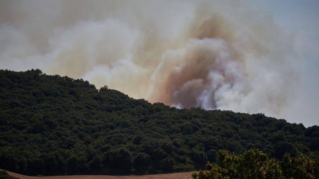 Imagen del incendio declarado en Navarra