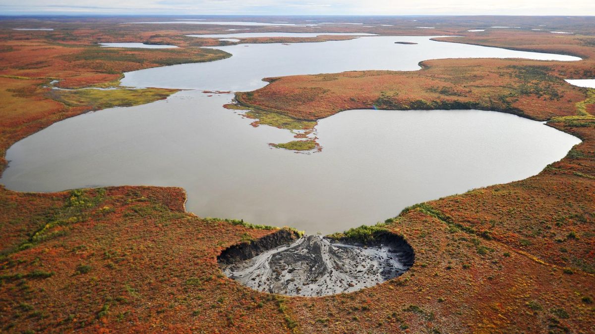 Derretimiento del permafrost en terrenos del Ártico