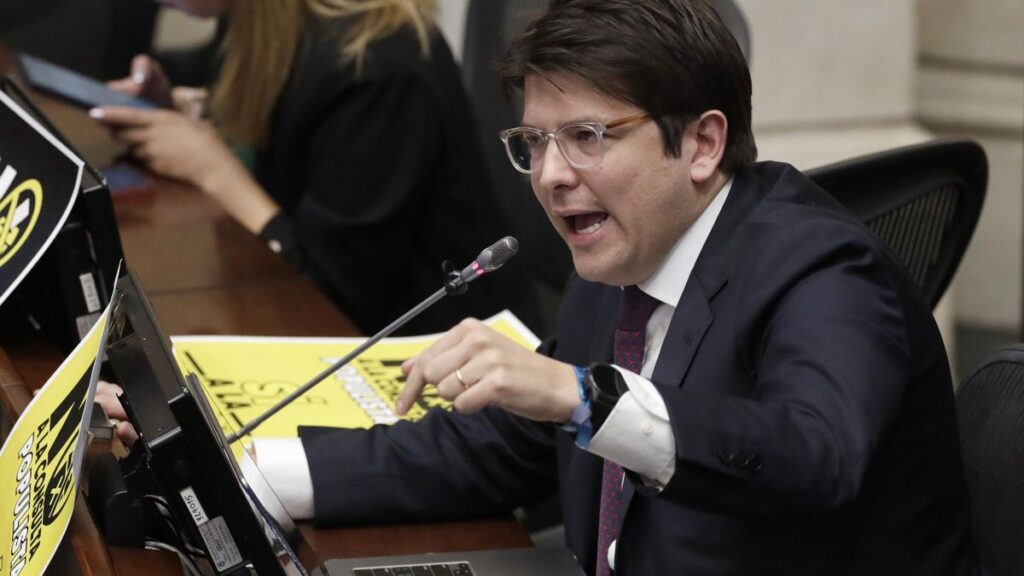 Miguel Uribe Turbay durante una intervención en el Senado, el pasado 13 de mayo.