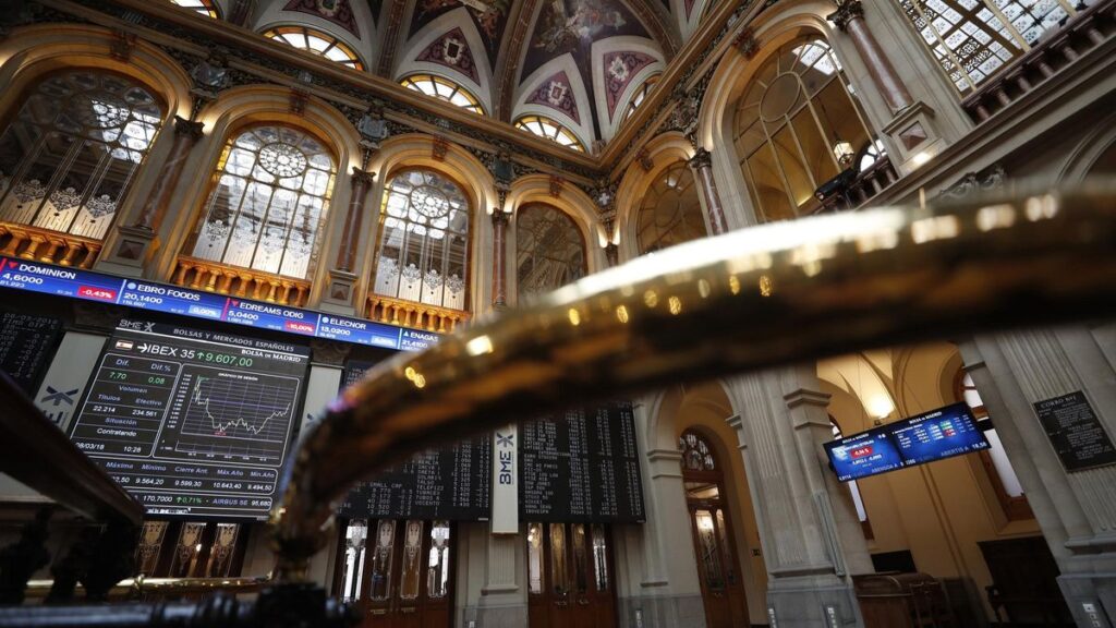 Una imagen del interior del Palacio de la Bolsa en Madrid.