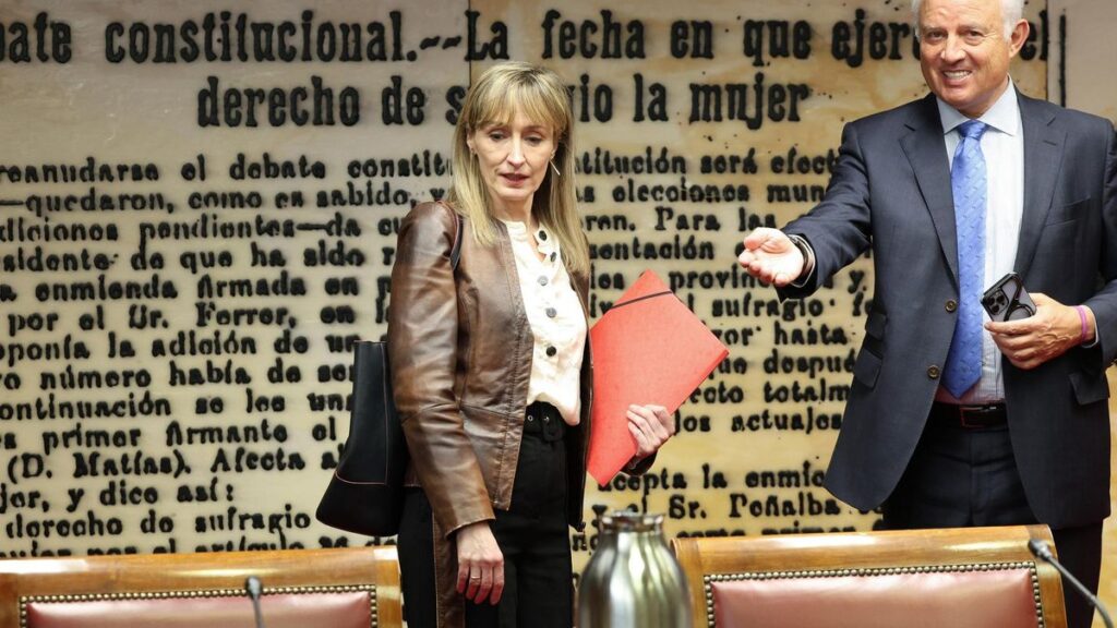 La exresponsable del proyecto de Tragsatec al que estaba adscrita Jésica Rodríguez, Virginia Barbancho, llega a la Comisión de Investigación sobre el ‘caso Koldo’, en el Senado, a 23 de mayo de 2025, en Madrid (España).