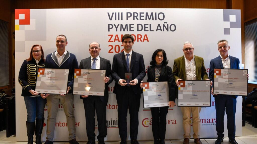 Zamora. la Cámara de Comercio de Zamora y el Banco Santander entregan el premio PYME DEL AÑO