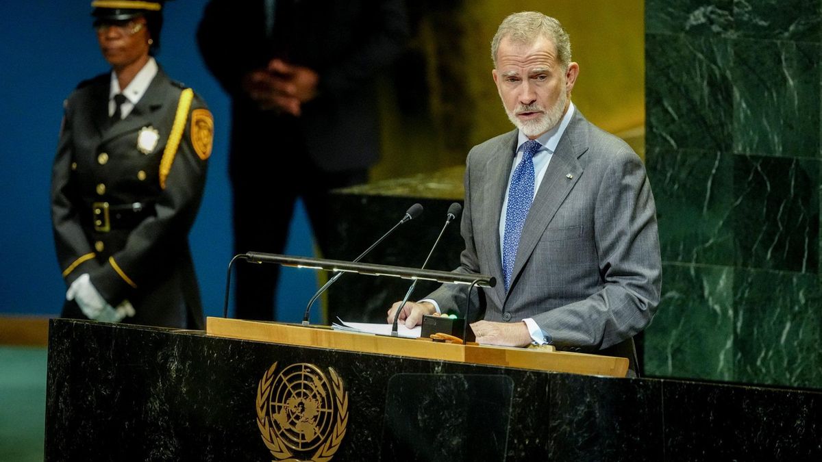 Felipe VI, durante su intervención en la Asamblea de la ONU.