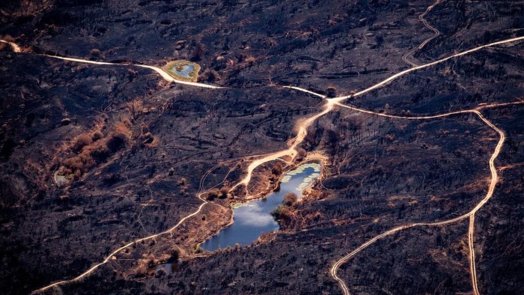 Así se ven las zonas afectadas por los grandes incendios desde el aire
