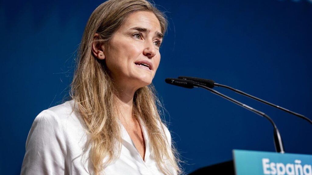 La vicepresidenta tercera y ministra para la Transición Ecológica y Reto Demográfico, Sara Aagesen, durante el acto  'España, vanguardia de la industria verde' en la sede del ICEX, a 8 de septiembre de 2025, en Madrid (España).