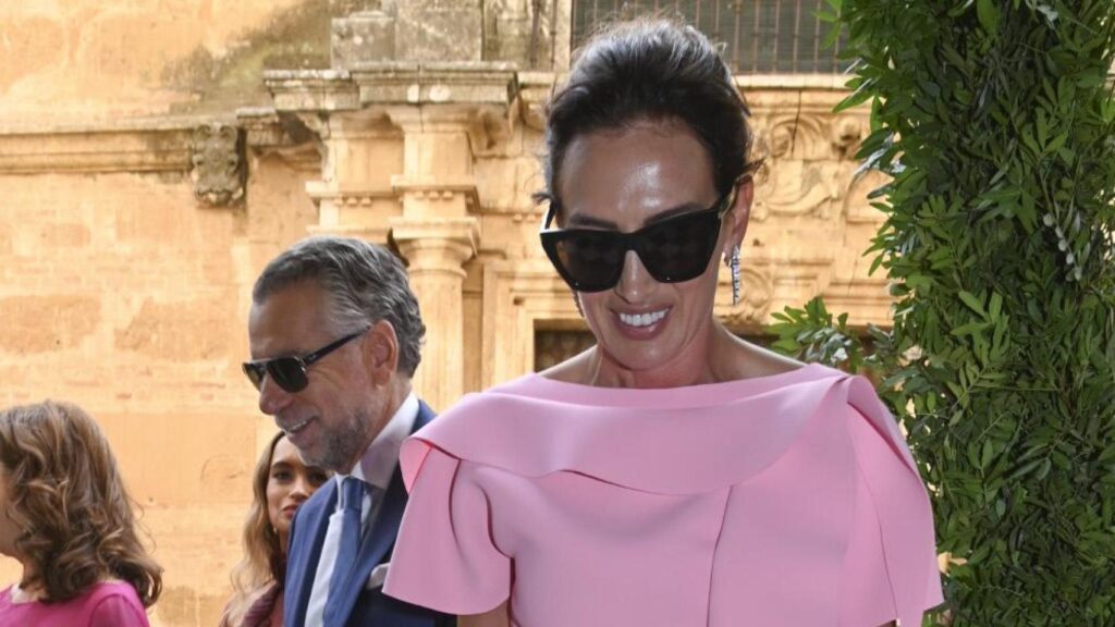 Nieves Álvarez, este sábado, en la boda de Julia Bolaños.