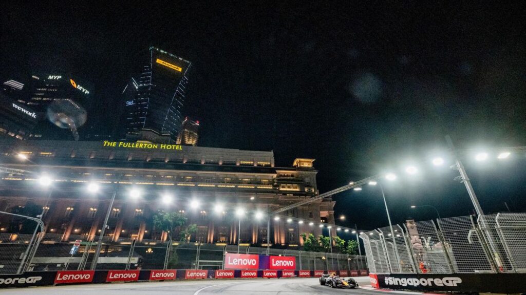 Sergio Pérez, en Marina Bay en el gran premio de 2024.