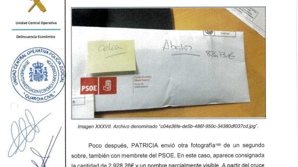 Imagen del sumario del caso Cerdán