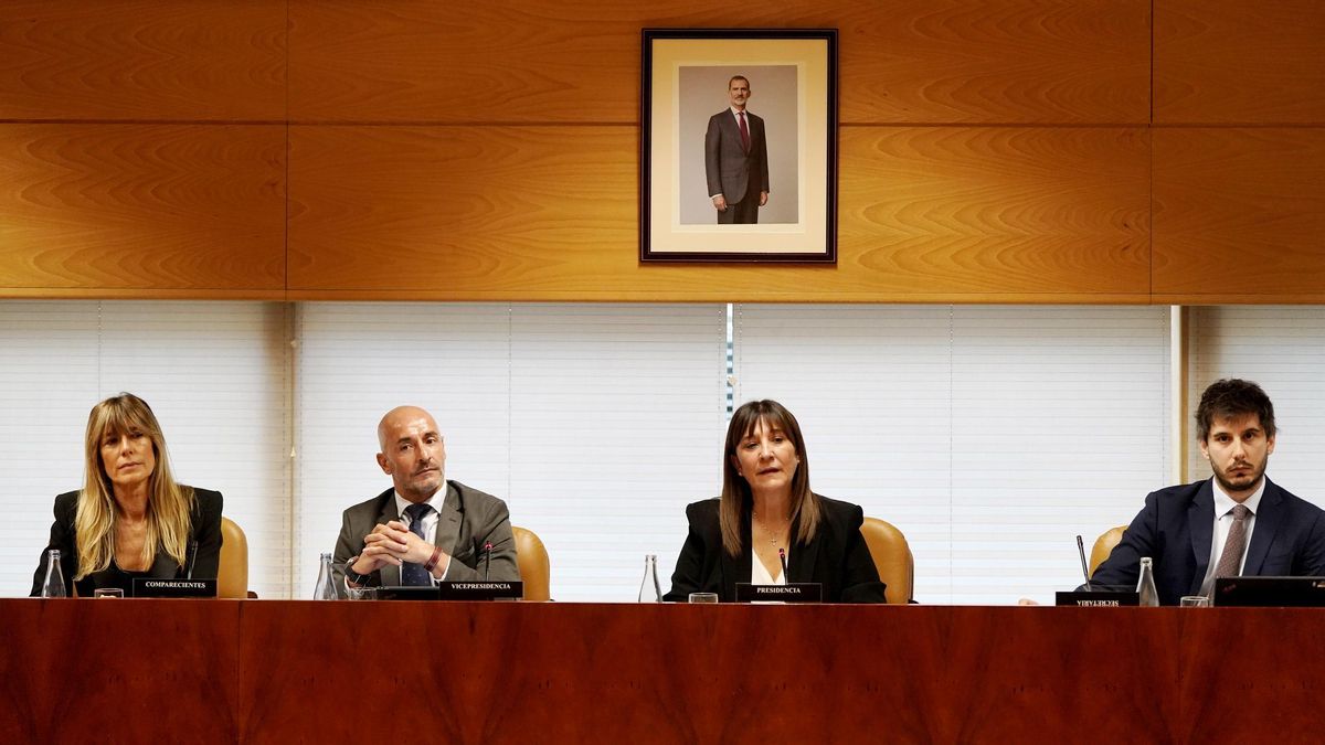 Begoña Gómez, esposa de Pedro Sánchez, durante su comparecencia en la Asamblea de Madrid.