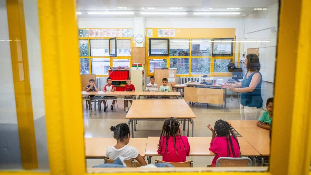 Aula de un instituto-escuela de Barcelona, el primer día de este curso.