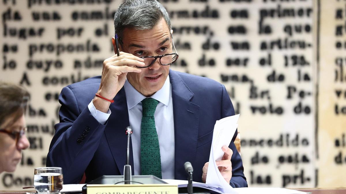 El presidente del Gobierno, Pedro Sánchez, comparece ante la Comisión de Investigación sobre el 'caso Koldo'.