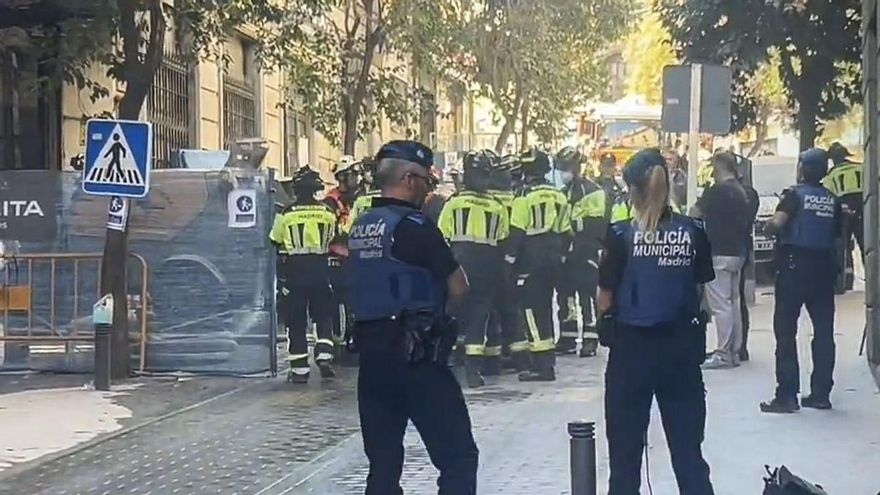 Se derrumba un edificio en obras en el centro de Madrid