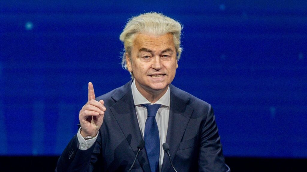 El líder del Partido por la Libertad (PVV), Geert Wilders, durante la cumbre de Patriotas, el pasado 8 de febrero en Madrid.