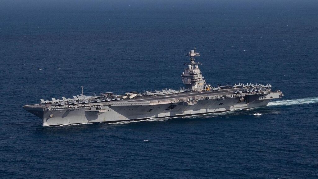 Una imagen del portaaviones estadounidense USS Gerald R. Ford