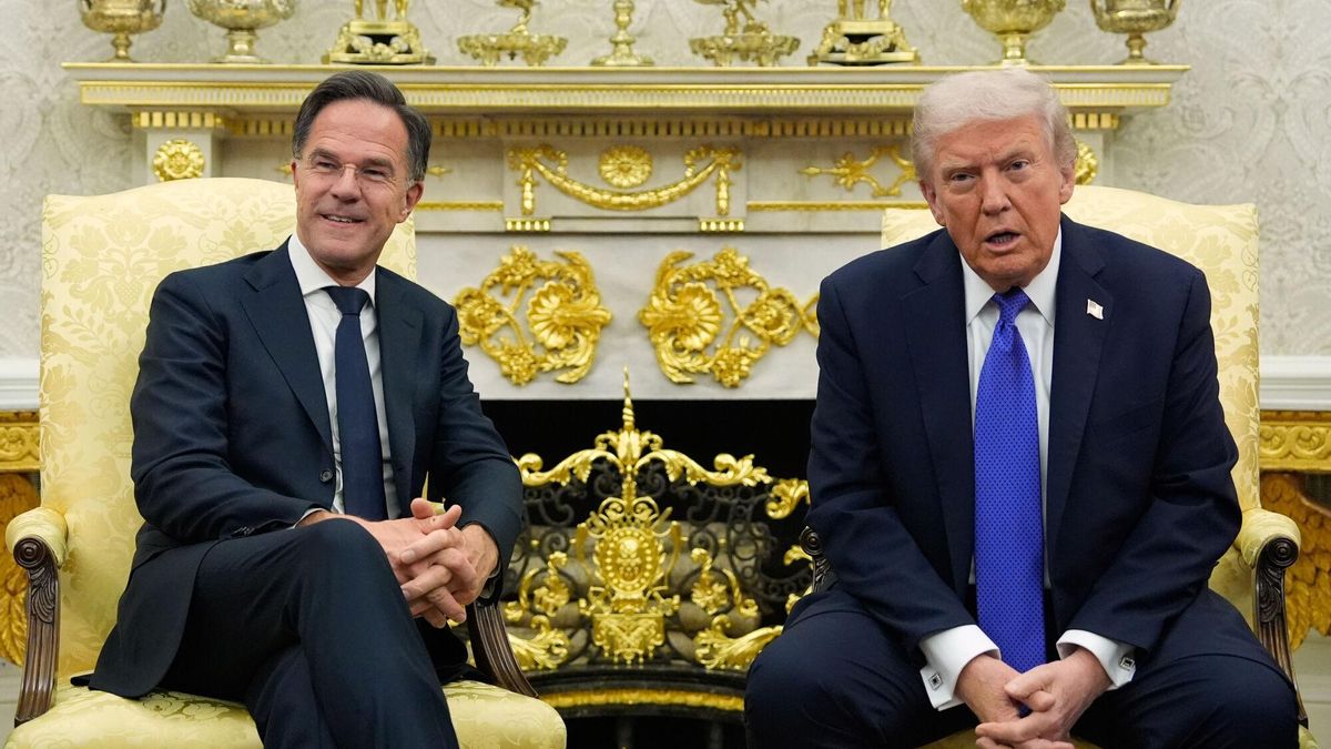 El secretario general de la OTAN, Mark Rutte, y el presidente estadounidense, Donald Trump.