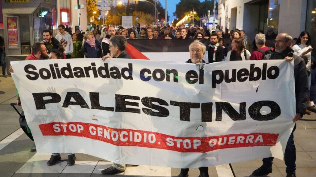Concentración contra guerra de palestina