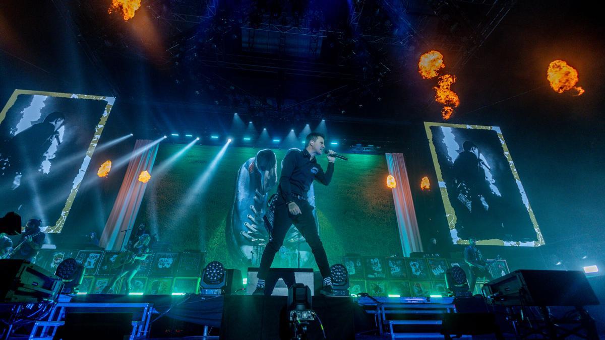 El cantante Dani Martín, durante su concierto en el Movistar Arena