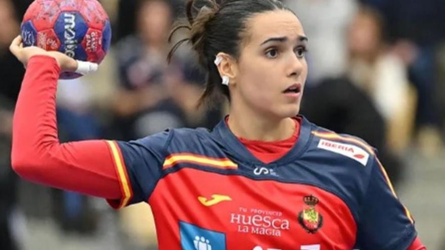 Elba Álvarez, en el partido de ayer.