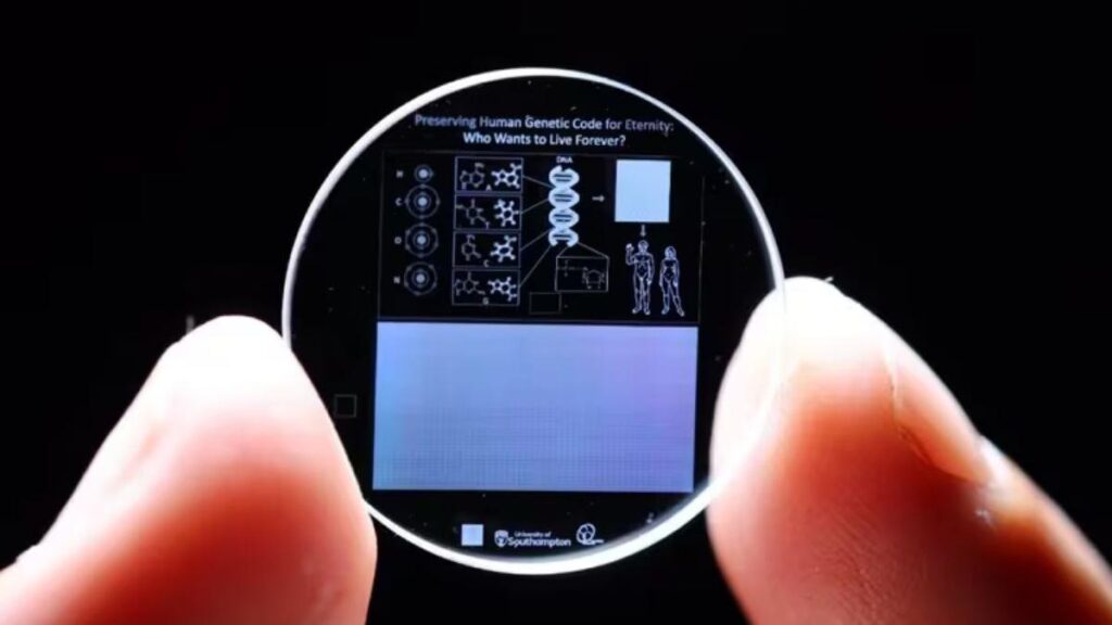 Imagen del cristal de memoria 5D.