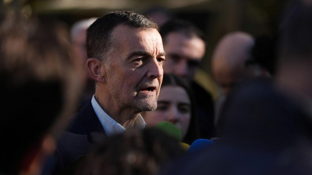 El coordinador federal de Izquierda Unida, Antonio Maíllo, durante el anuncio de la candidatura, la semana pasada.