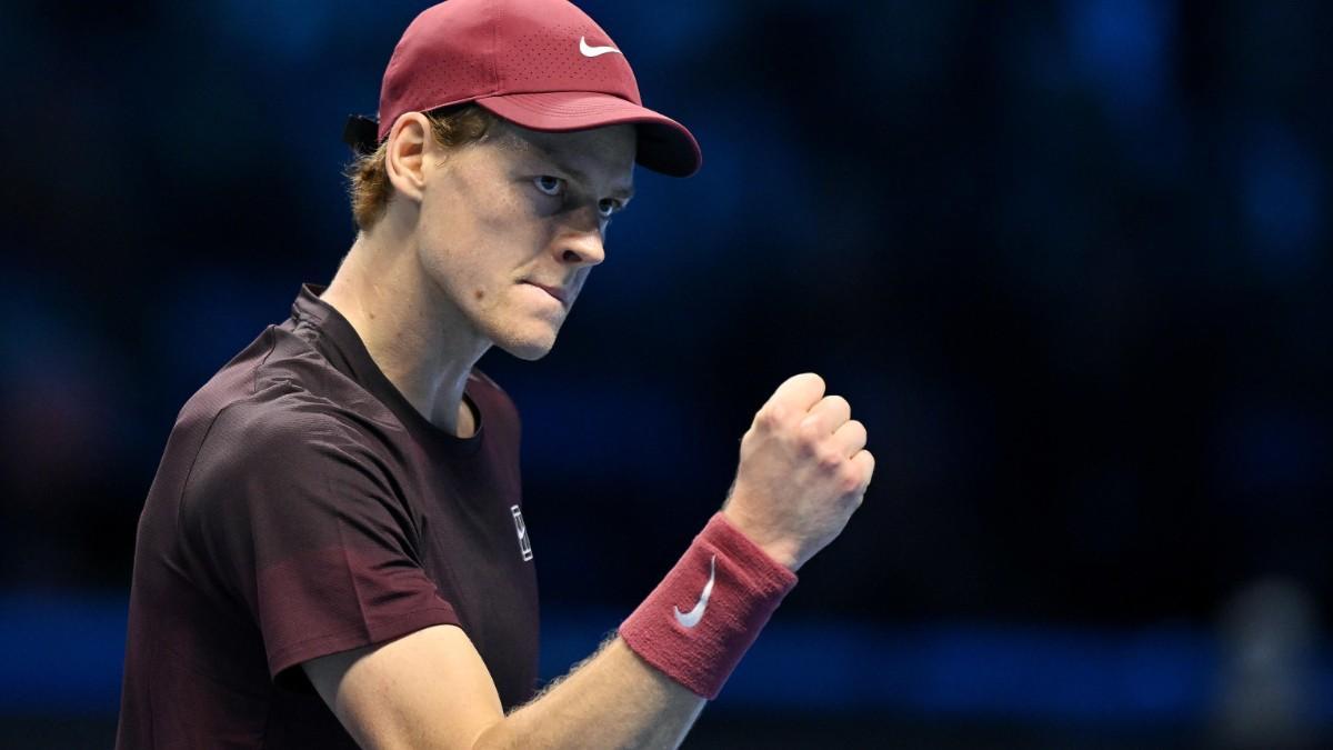 Sinner celebra un punto ante Zverev