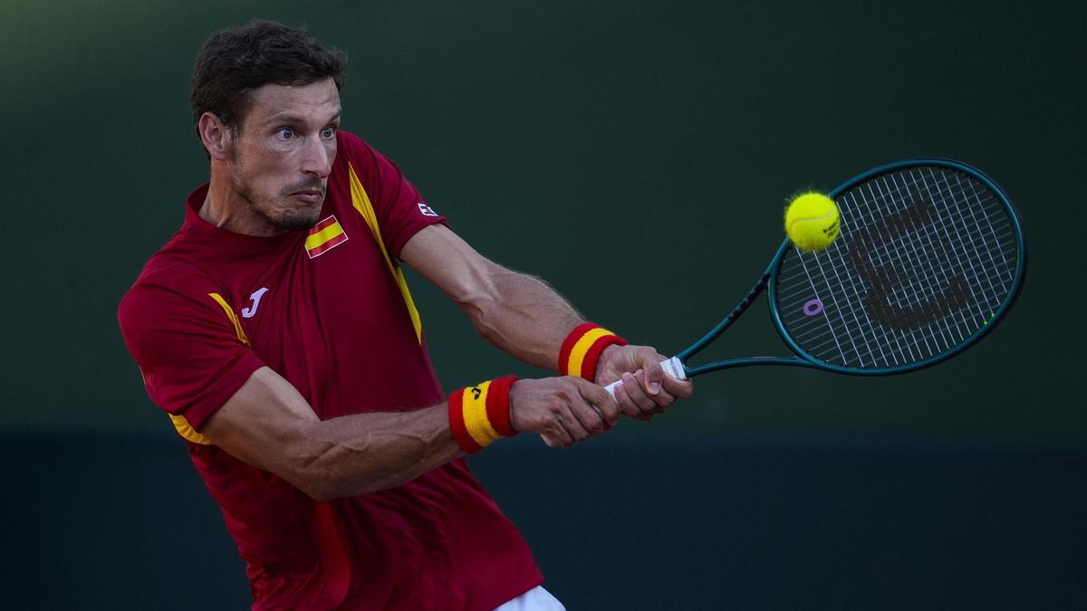 Pablo Carreño, en la Copa Davis.
