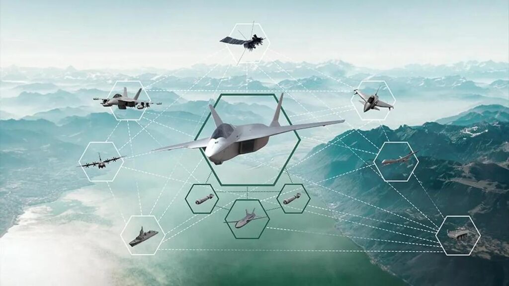 Una ilustración del consorcio FCAS sobre cómo funcionará su sistema de combate aéreo