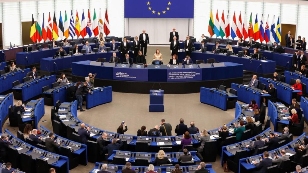 Entrega del premio Sajarov en el Parlamento Europeo en Estrasburgo.