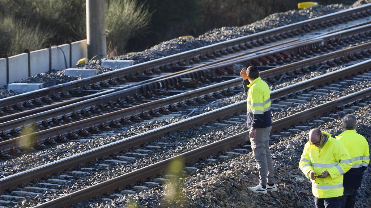 Zona del accidente ferroviario con los trenes siniestrados donde continúan los trabajos de recuperación, en Adamuz (Córdoba, Andalucía, España).