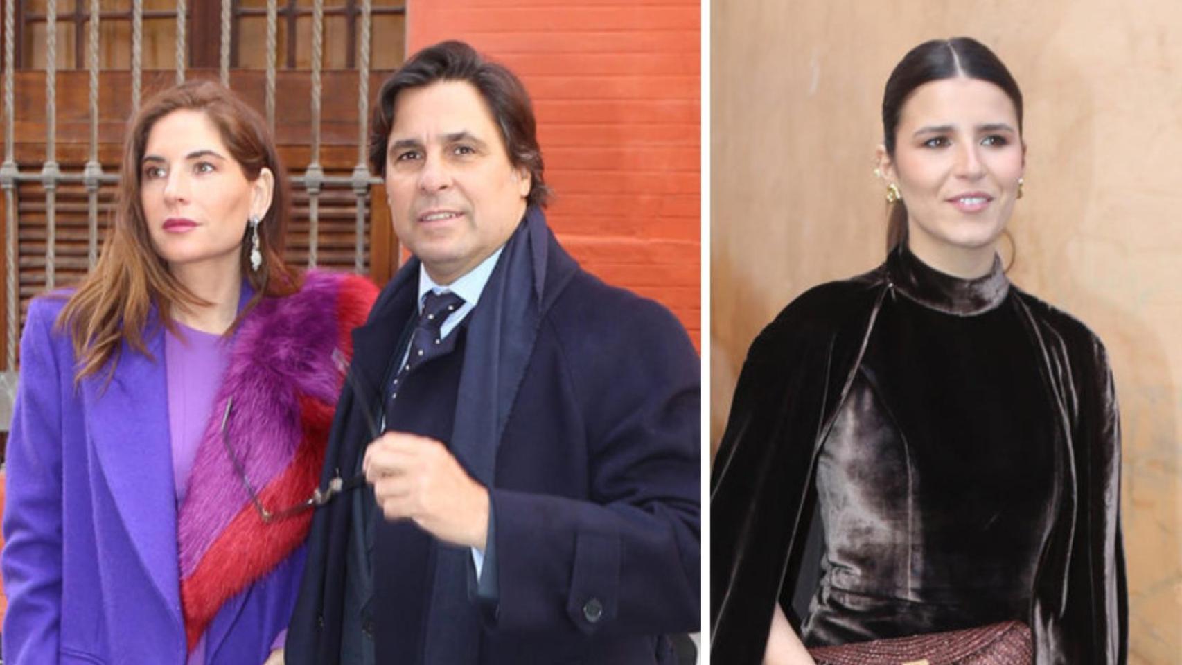 Lourdes Montes, Fran Rivera et leur fille Tana, invités d'honneur au mariage sévillan de la fille de Rafael González-Serna