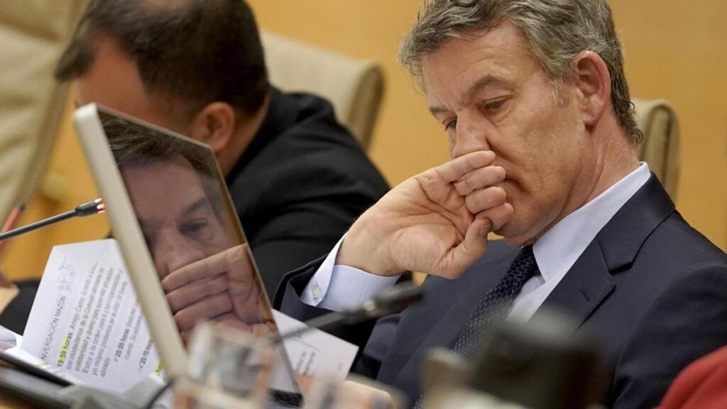 Alberto Núñez Feijóo, durante su comparecencia en la comisión de investigación de la Dana en Valencia