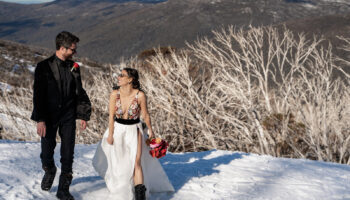 Mariage Thredbo | Célébration du snowboard d'Amelia et Pete